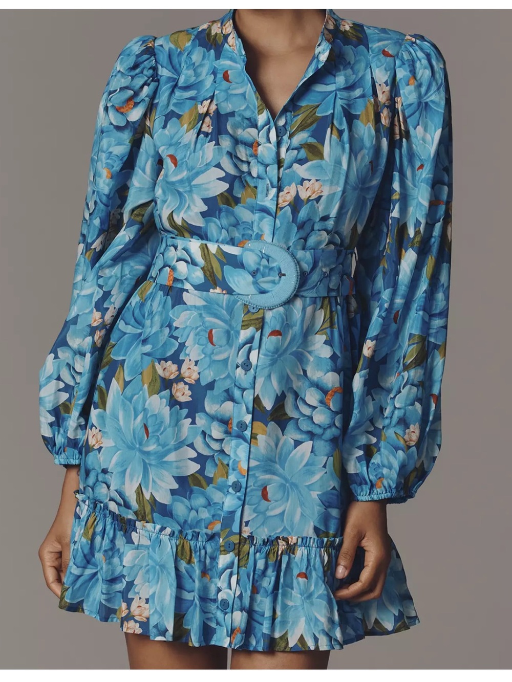 NWT Farm Rio x Anthropologie Long-Sleeve Mini Swing Dress Sz XS - Picture 8 of 8